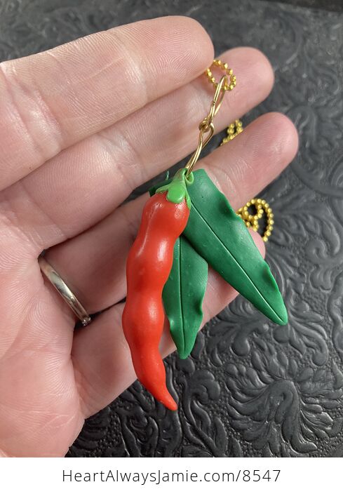 Red Chile Peppers Earrings and Necklace Jewelry Set - #zypZNwxWgWI-4