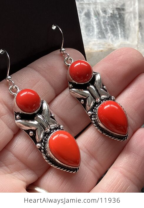 Red Coral Butterfly Crystal Stone Jewelry Earrings - #HL52LY3V0TI-2