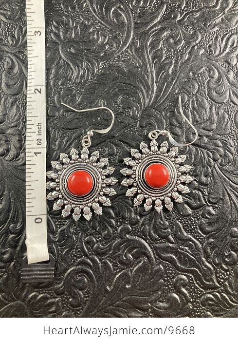 Red Coral Floral Earrings Jewelry - #1M436iHGWF0-4