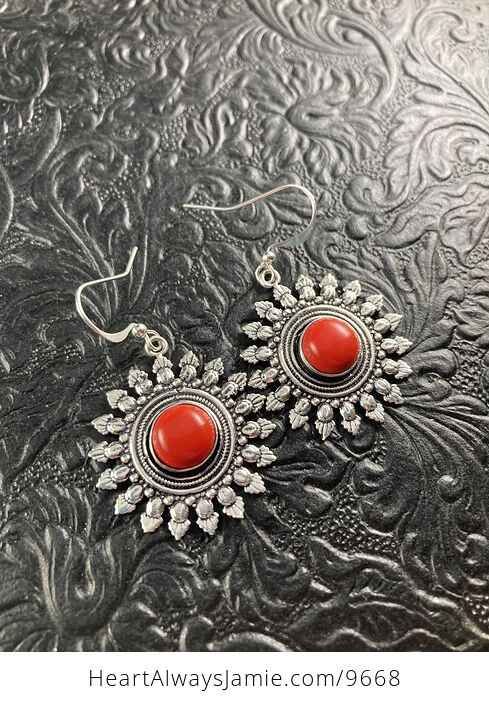 Red Coral Floral Earrings Jewelry - #1M436iHGWF0-3