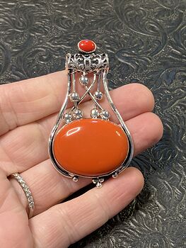 Red Coral Gemstone Jewelry Crystal Fidget Pendant #iWc52kVLFj0