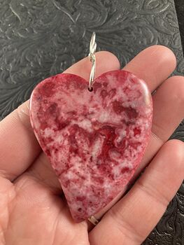 Red Crazy Lace Agate Heart Shaped Stone Jewelry Pendant Ornament #Gt8gzLJoQRI