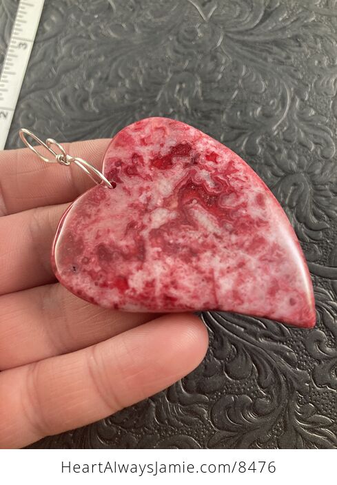 Red Crazy Lace Agate Heart Shaped Stone Jewelry Pendant Ornament - #Gt8gzLJoQRI-3