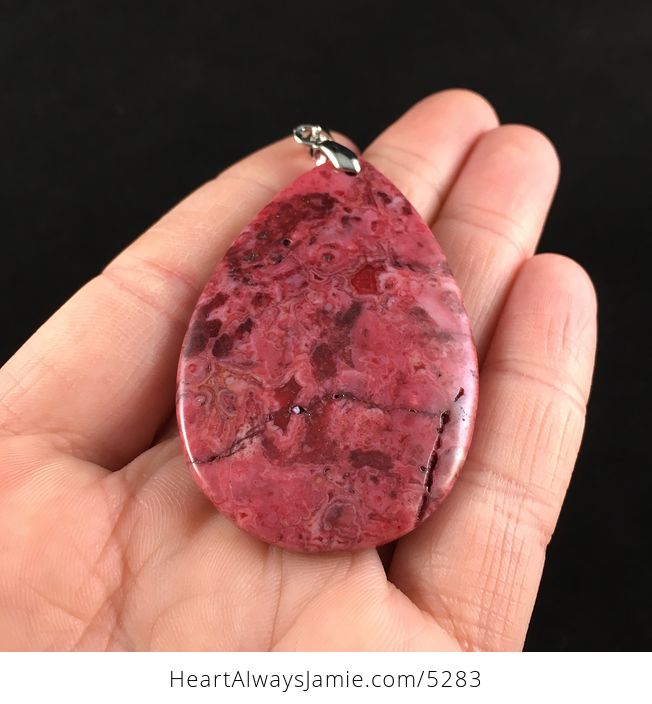 Red Crazy Lace Agate Stone Jewelry Pendant - #83rHj6adWBY-2