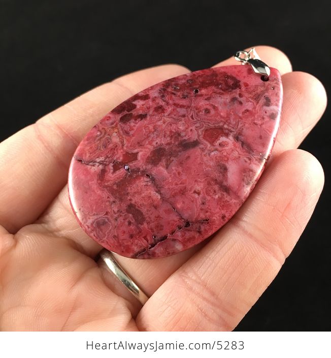 Red Crazy Lace Agate Stone Jewelry Pendant - #83rHj6adWBY-3