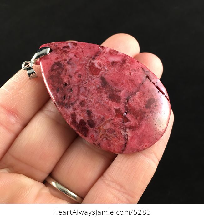 Red Crazy Lace Agate Stone Jewelry Pendant - #83rHj6adWBY-4