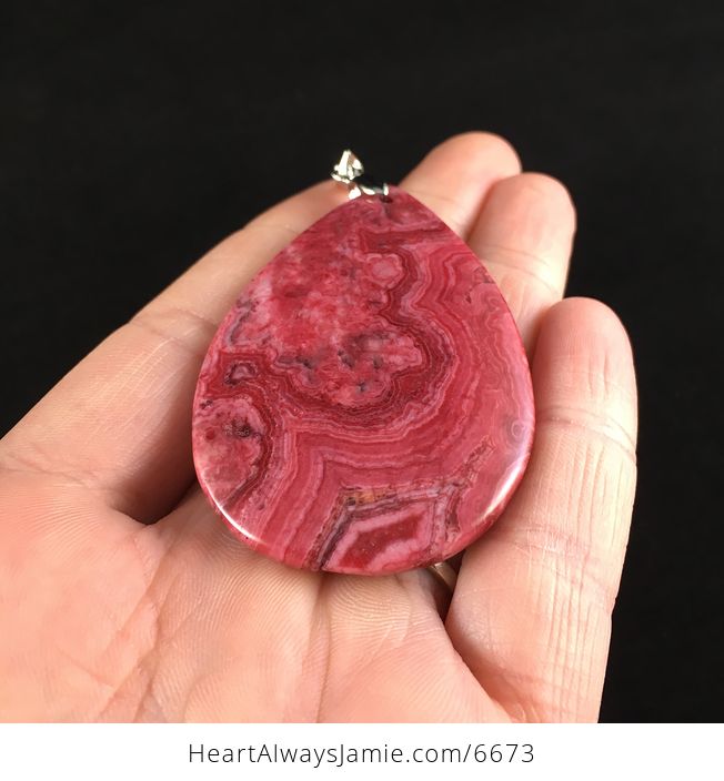 Red Crazy Lace Agate Stone Jewelry Pendant - #ES37iCNIMC8-2