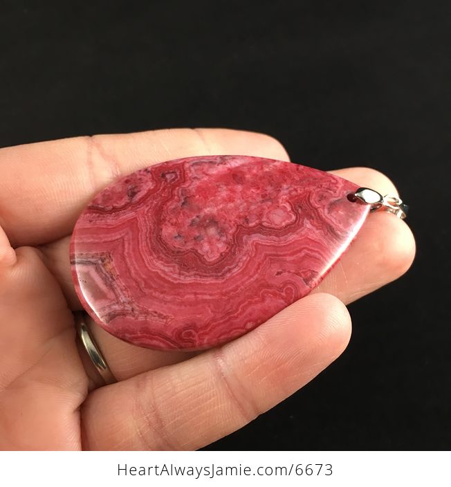 Red Crazy Lace Agate Stone Jewelry Pendant - #ES37iCNIMC8-3