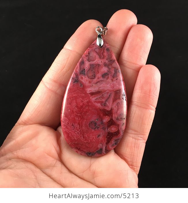 Red Crazy Lace Agate Stone Jewelry Pendant - #yc9ptBu7jH4-1