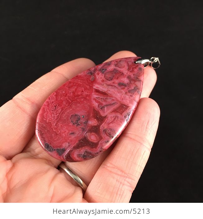 Red Crazy Lace Agate Stone Jewelry Pendant - #yc9ptBu7jH4-3