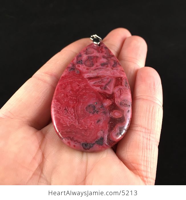 Red Crazy Lace Agate Stone Jewelry Pendant - #yc9ptBu7jH4-2