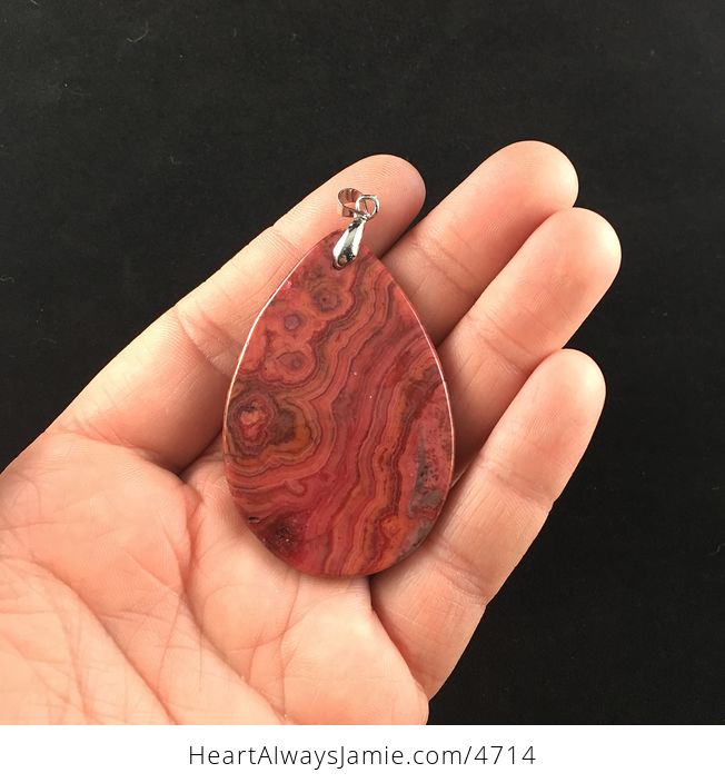 Red Crazy Lace Mexican Agate Stone Jewelry Pendant - #ApbrduMZ66k-5