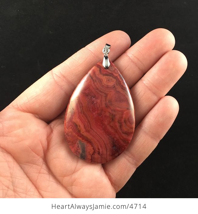 Red Crazy Lace Mexican Agate Stone Jewelry Pendant - #ApbrduMZ66k-1
