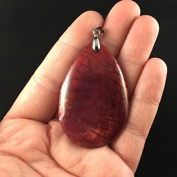Red Dragon Veins Agate Stone Jewelry Pendant #NL4wX0v6WNg