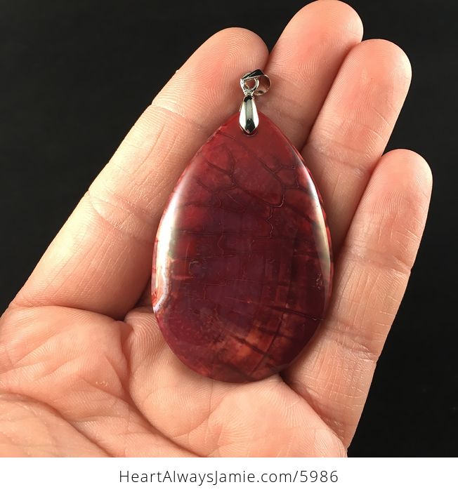 Red Dragon Veins Agate Stone Jewelry Pendant - #NL4wX0v6WNg-1