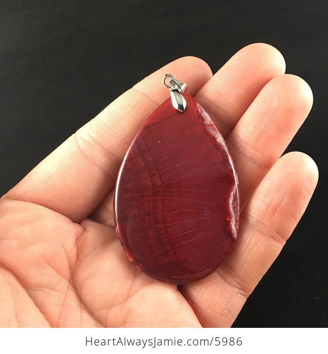 Red Dragon Veins Agate Stone Jewelry Pendant - #NL4wX0v6WNg-6