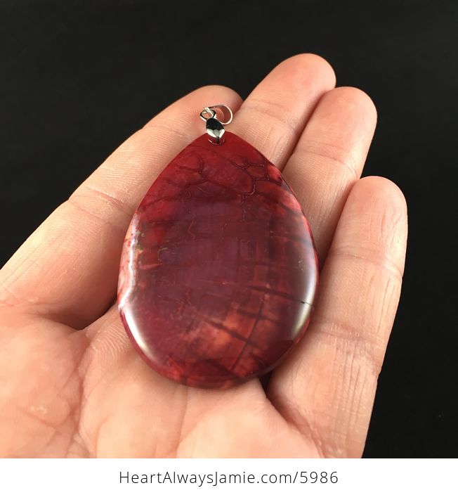 Red Dragon Veins Agate Stone Jewelry Pendant - #NL4wX0v6WNg-2