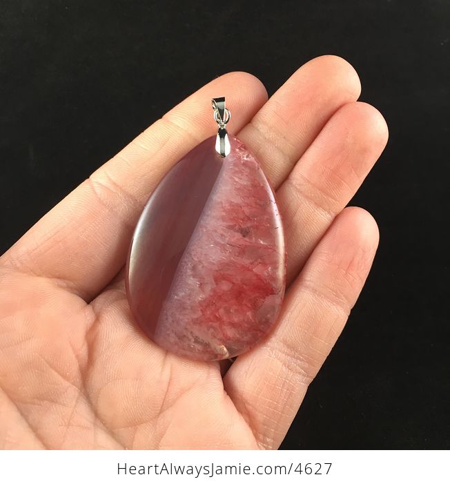 Red Drusy Agate Stone Jewelry Pendant - #dLnkxFUp4JA-1