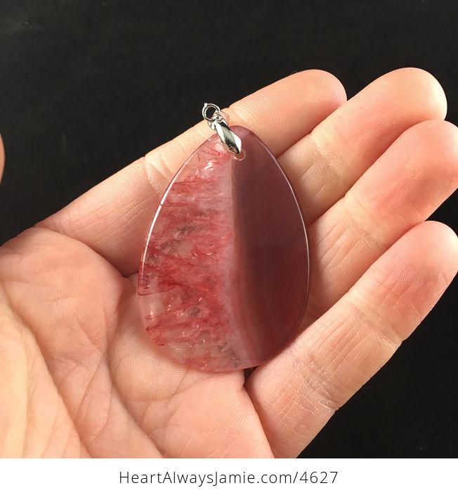 Red Drusy Agate Stone Jewelry Pendant - #dLnkxFUp4JA-5