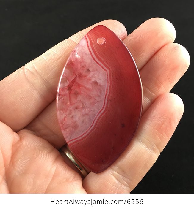 Red Druzy Agate Stone Jewelry Pendant - #vDollUPdx2s-6