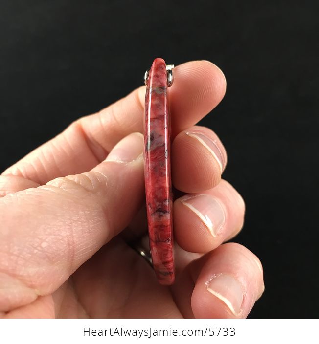 Red Druzy Crazy Lace Agate Stone Jewelry Pendant - #De89GjXAC6Y-5
