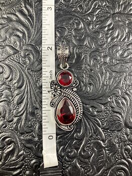 Red Garnet Crystal Stone and Floral Jewelry Pendant #kvnRUmQnR7Q