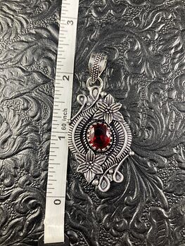Red Garnet Crystal Stone and Floral Jewelry Pendant #wsiDVn9Q7qE