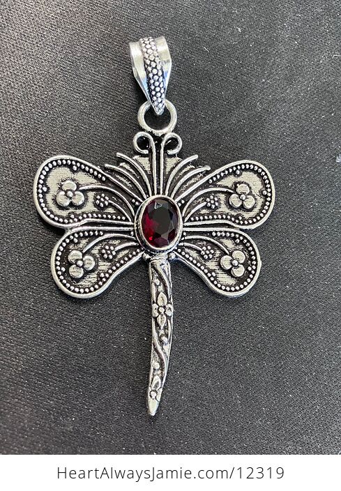 Red Garnet Dragonfly Stone Jewelry Crystal Pendant - #cDiEHegKEkQ-1