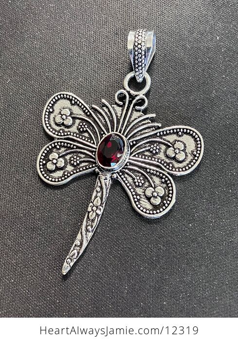 Red Garnet Dragonfly Stone Jewelry Crystal Pendant - #cDiEHegKEkQ-8