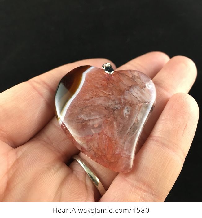 Red Heart Shaped Druzy Agate Stone Jewelry Pendant - #6Y3i3ArlqdA-3
