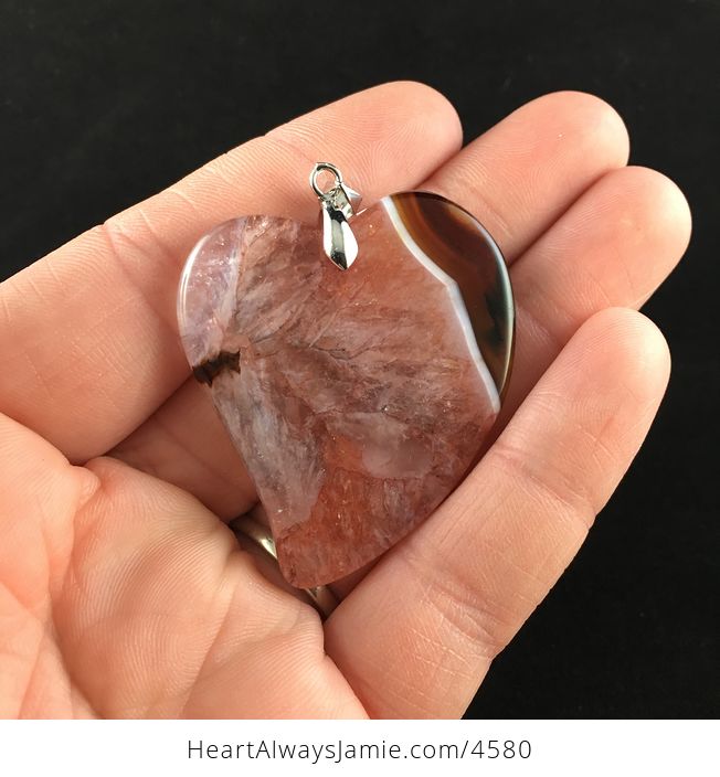 Red Heart Shaped Druzy Agate Stone Jewelry Pendant - #6Y3i3ArlqdA-5