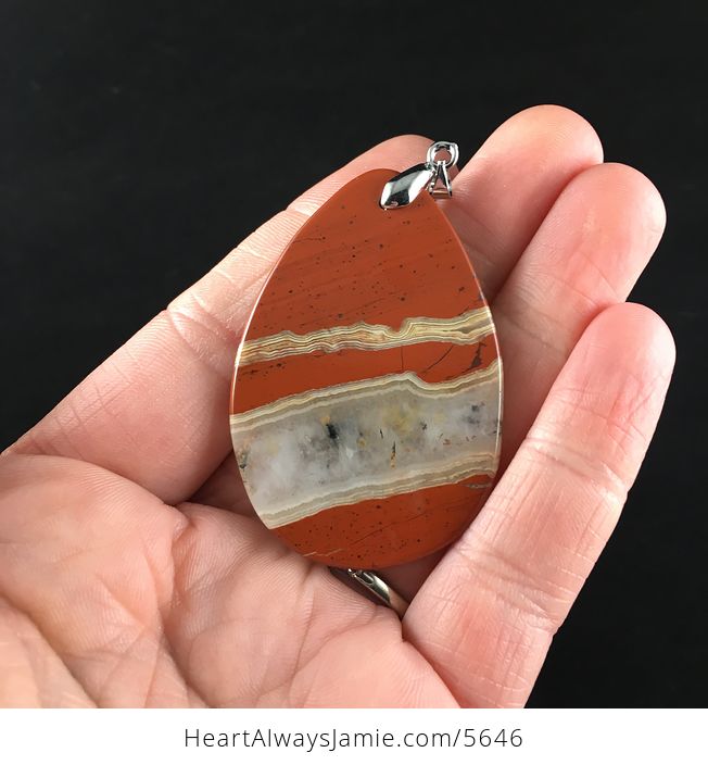 Red Jasper Druzy Stone Jewelry Pendant - #pxgAhrftfsQ-6