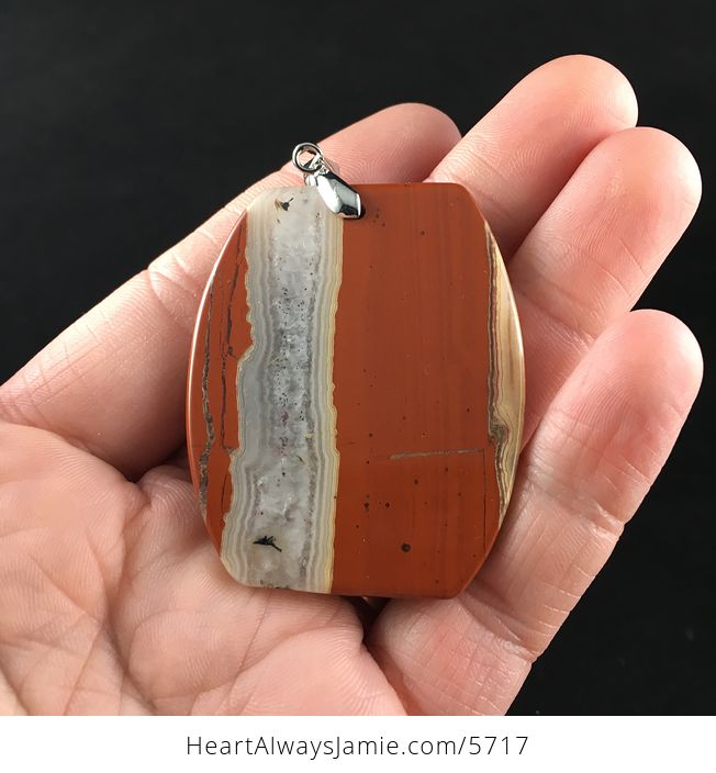 Red Jasper Druzy Stone Jewelry Pendant - #uFEEhO1fYdQ-6