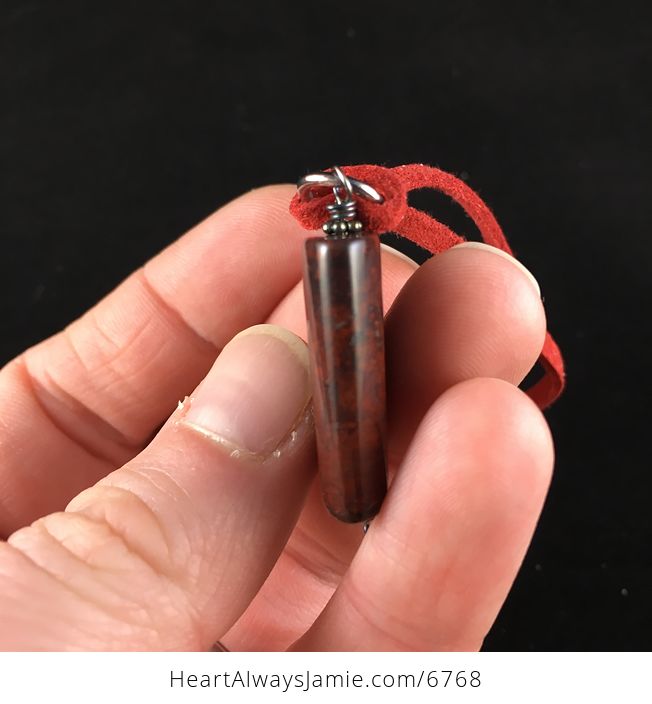 Red Jasper Stone Jewelry Pendant Necklace - #Te0QIDX7uOs-3
