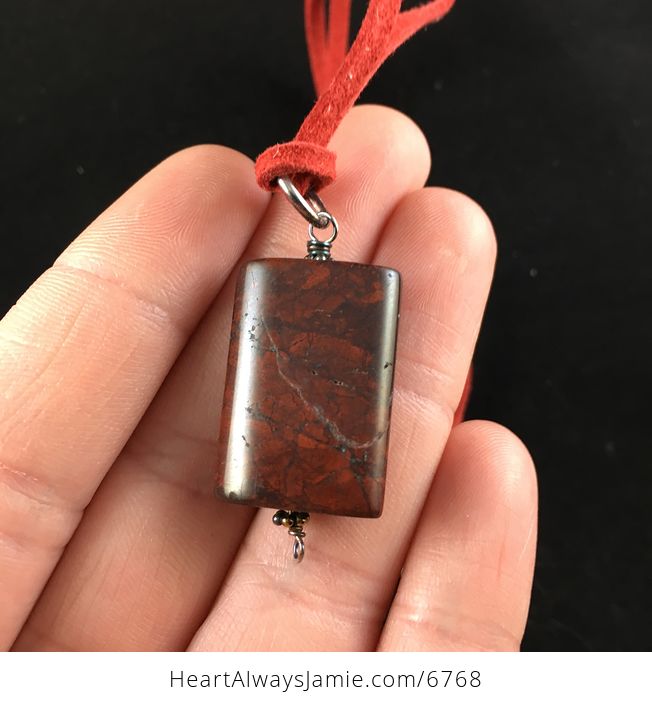 Red Jasper Stone Jewelry Pendant Necklace - #Te0QIDX7uOs-1