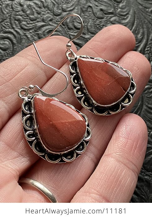 Red Mookaite Crystal Stone Jewelry Earrings - #YvjDGXAn3Pg-4