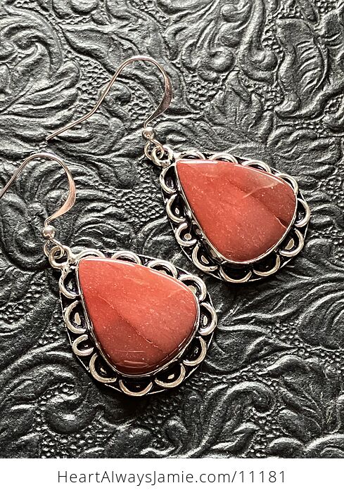 Red Mookaite Crystal Stone Jewelry Earrings - #YvjDGXAn3Pg-3