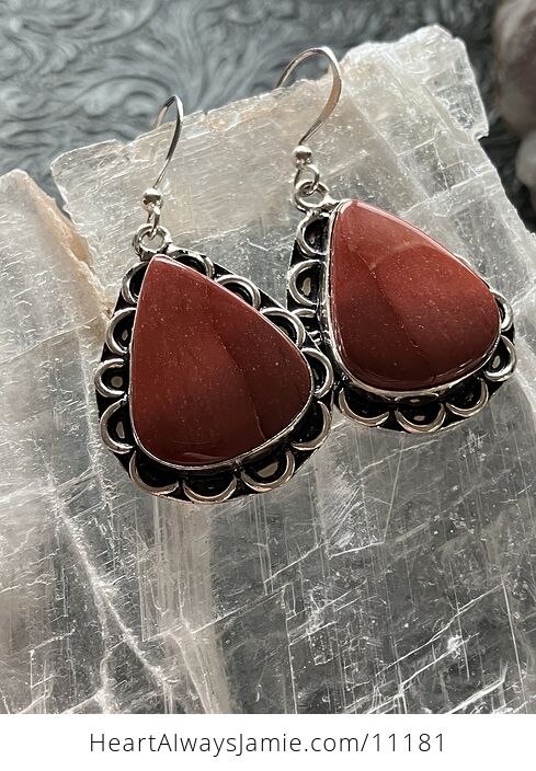 Red Mookaite Crystal Stone Jewelry Earrings - #YvjDGXAn3Pg-7