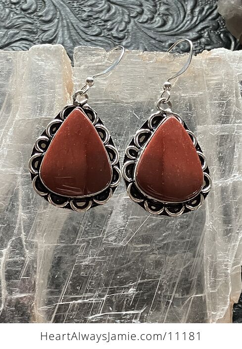 Red Mookaite Crystal Stone Jewelry Earrings - #YvjDGXAn3Pg-6