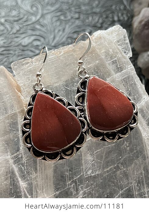 Red Mookaite Crystal Stone Jewelry Earrings - #YvjDGXAn3Pg-8