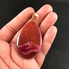 Red Orange and Pink Dragon Veins Stone Agate #jdfND719gdM