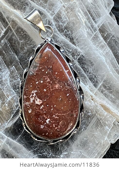 Red Orbicular Jasper Stone Jewelry Crystal Pendant - #Q6C0y8LVIBM-1