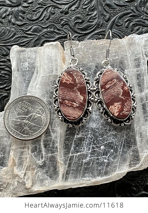 Red Rainbow Jasper Stone Jewelry Crystal Earrings - #lVbjhNCBK28-5