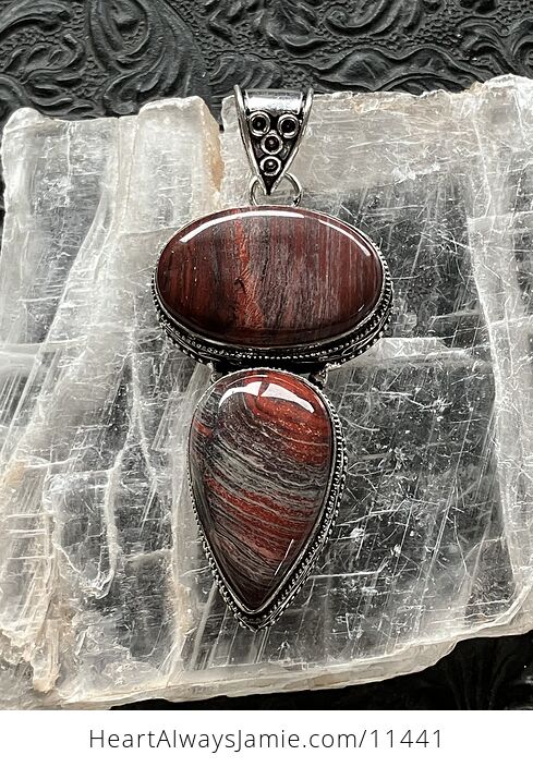 Red Rainbow Jasper Stone Jewelry Crystal Pendant - #xZbYzEiUrIM-1