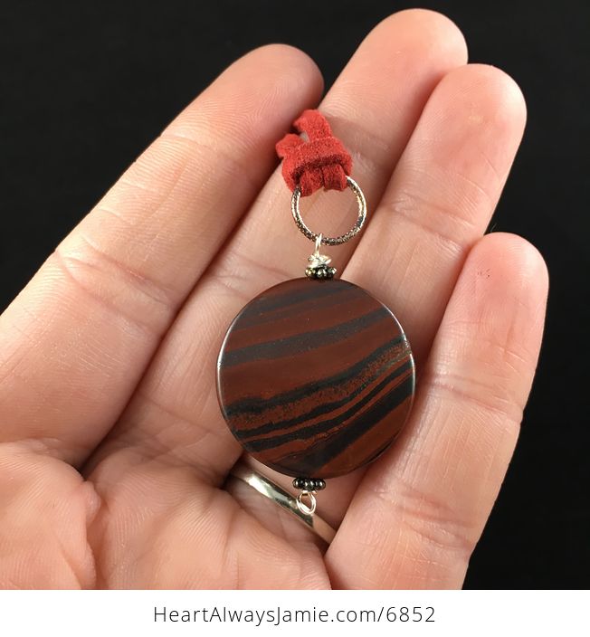 Red Tigers Eye Stone Jewelry Pendant Necklace - #BrFdkPjJABs-2