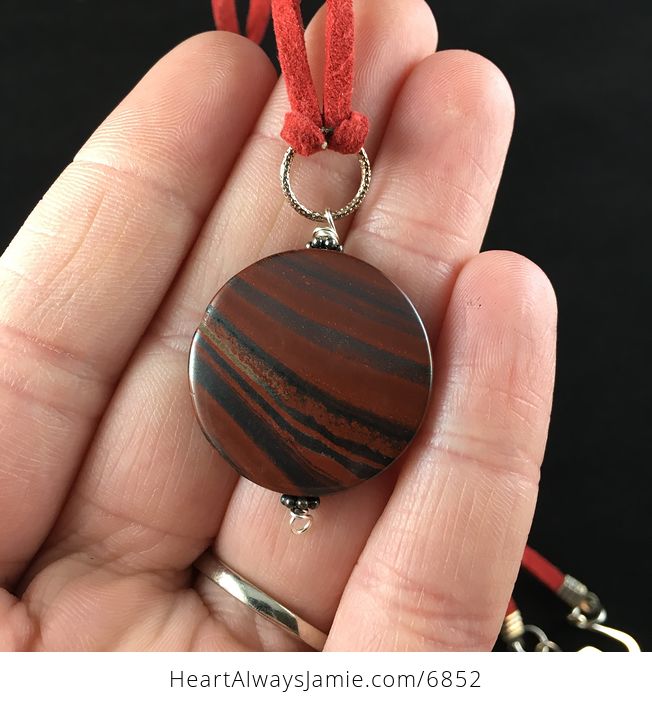 Red Tigers Eye Stone Jewelry Pendant Necklace - #BrFdkPjJABs-1