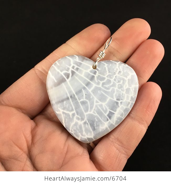 Reserved for Trish Heart Shaped Dragon Veins Agate Stone Jewelry Pendant - #q128rZUm7Ns-1