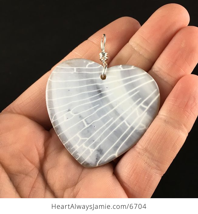 Reserved for Trish Heart Shaped Dragon Veins Agate Stone Jewelry Pendant - #q128rZUm7Ns-6