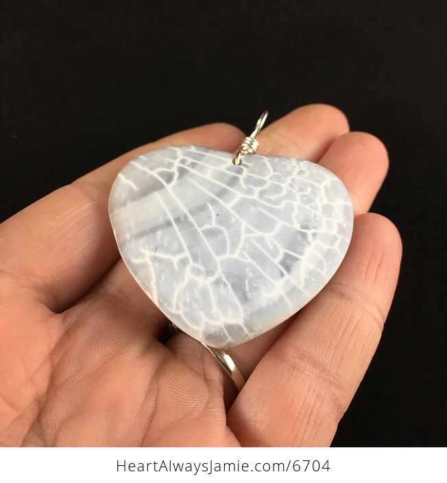 Reserved for Trish Heart Shaped Dragon Veins Agate Stone Jewelry Pendant - #q128rZUm7Ns-2