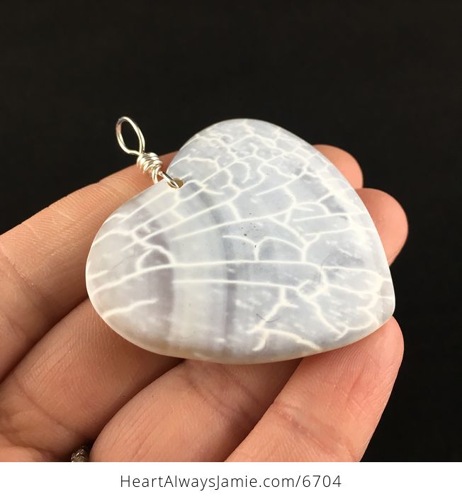 Reserved for Trish Heart Shaped Dragon Veins Agate Stone Jewelry Pendant - #q128rZUm7Ns-4